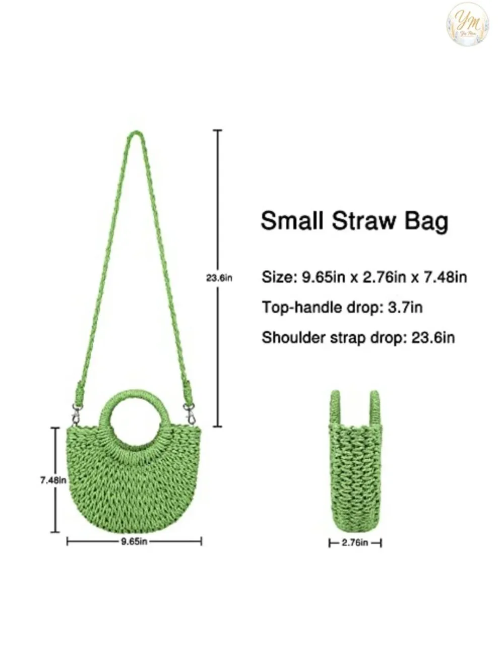 Handwoven Straw Beach Bag Crossbody Shoulder Satchel Purse Summer